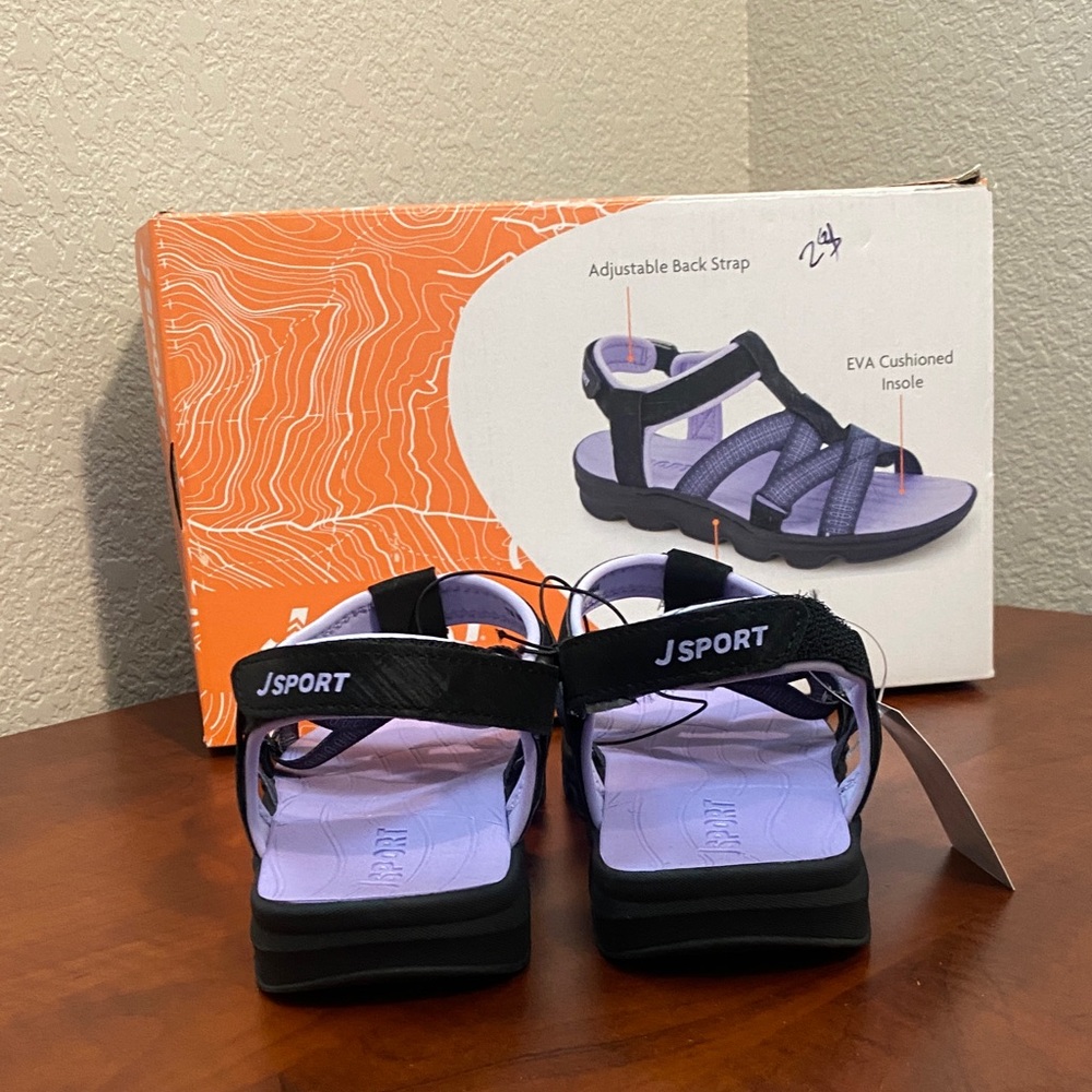 (CLEAR OUT PRICE!!!) Jsport Women's Sports Sandal - Adjut/Straps Black/Purple - Picture 2 of 6
